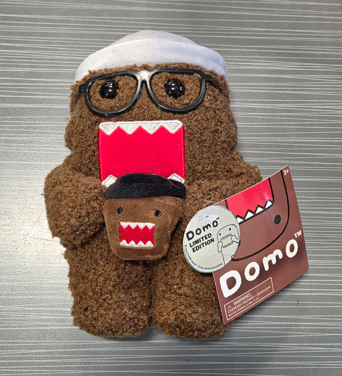 Domo Limited Edition Domo Brown Plush Stuffed Toy w/ Glasses & Tag