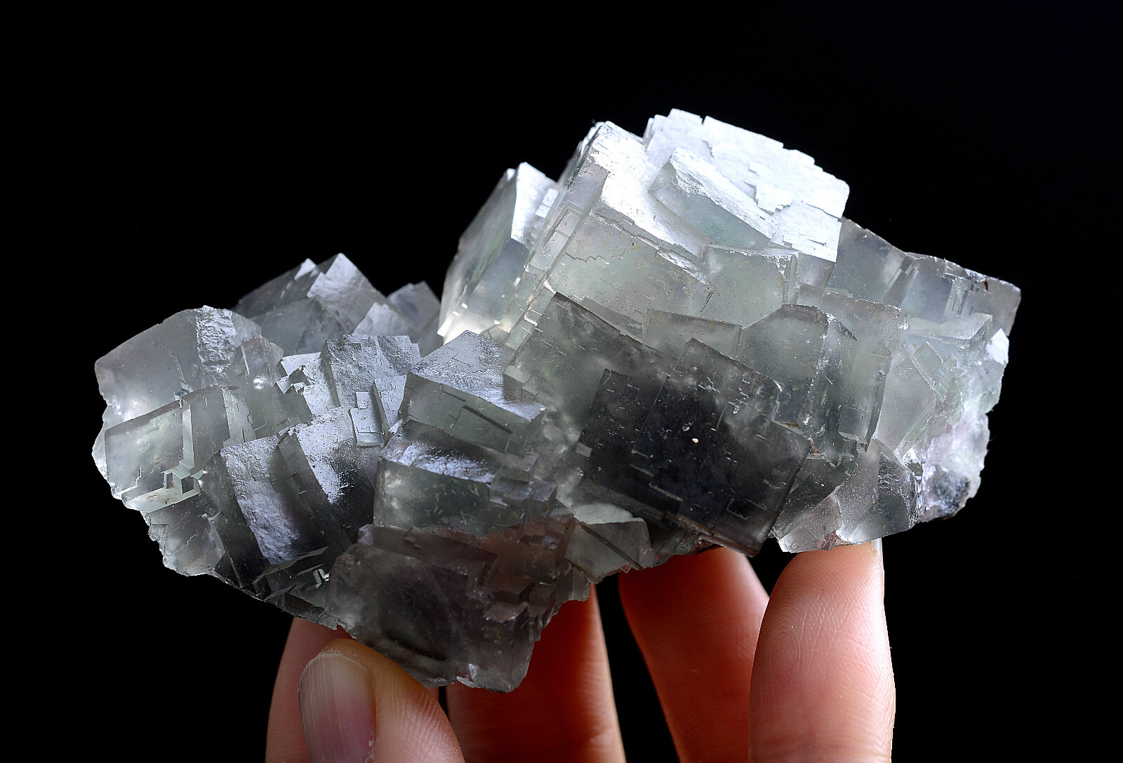 218g Natural Clear Phantom Window Green Cube Fluorite Mineral Specimen/China