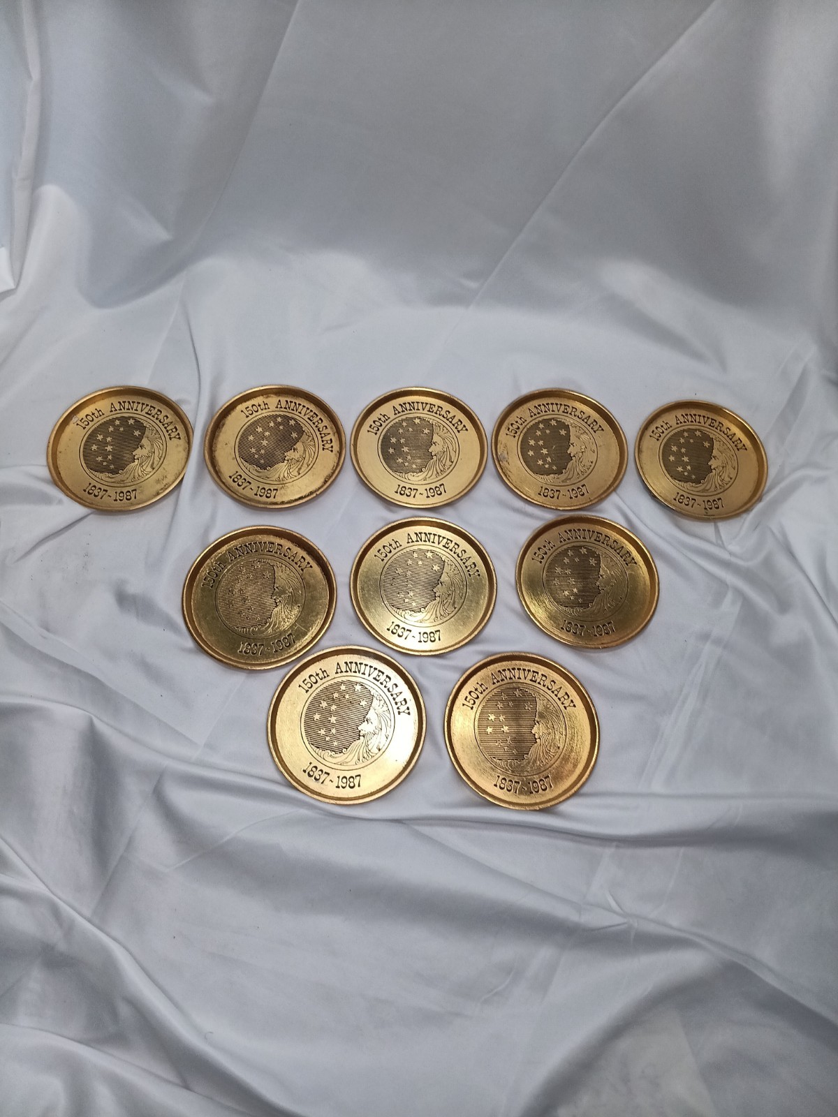 Lot of 10 Vintage 1987 Procter & Gamble 150th Anniversary Coaster Tokens P & G🔥