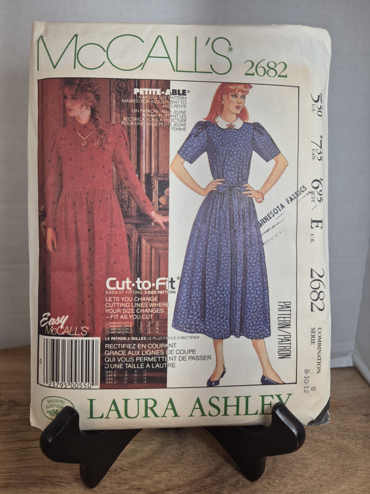 Vintage 1986 McCall's 2682 Laura Ashley Dress Pattern Sz 8-10-12 Uncut FF OOP