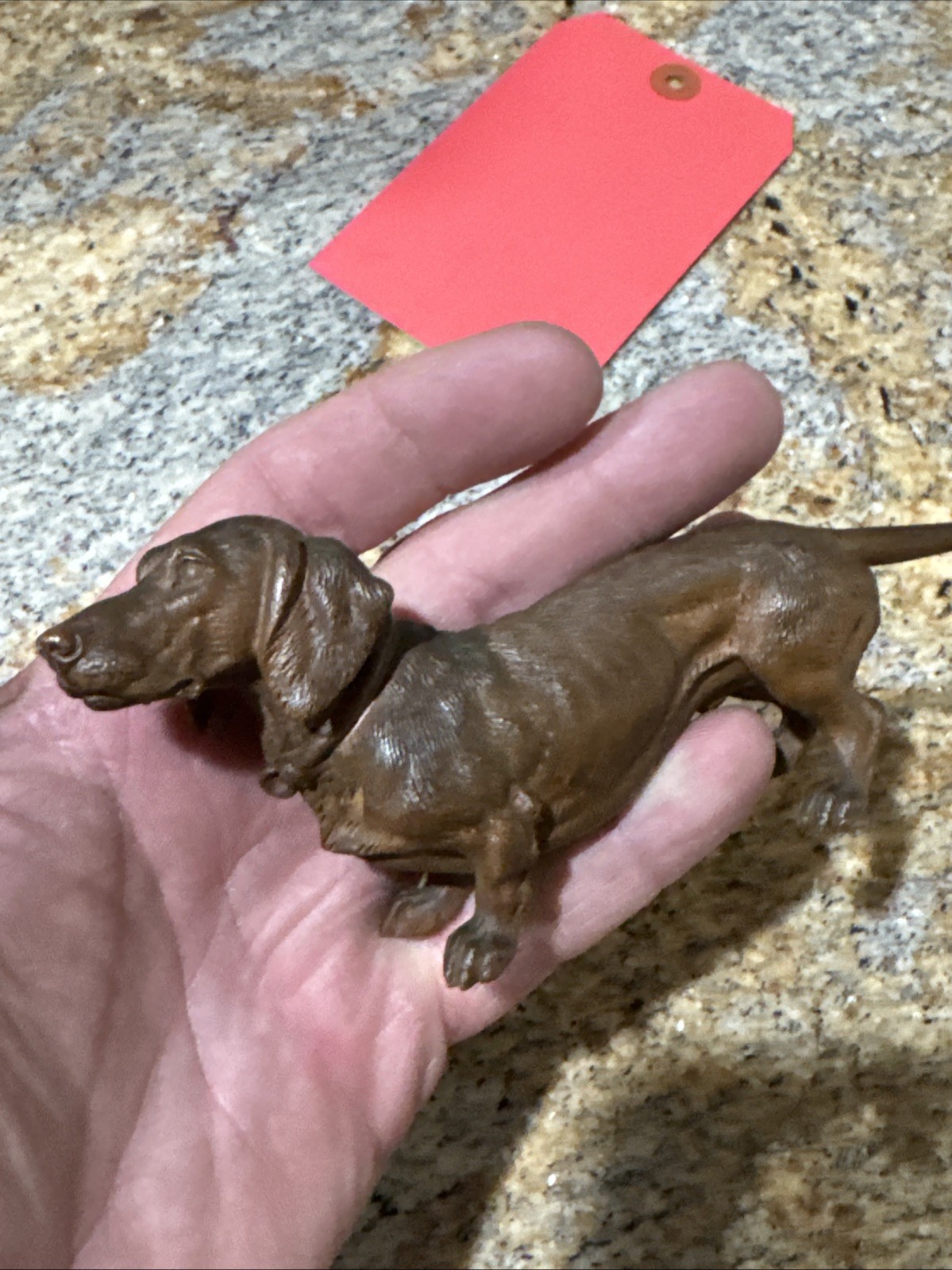Antique Austrian Vienna Bronze Figure Dachshund Dog Highly Detailed Fine German