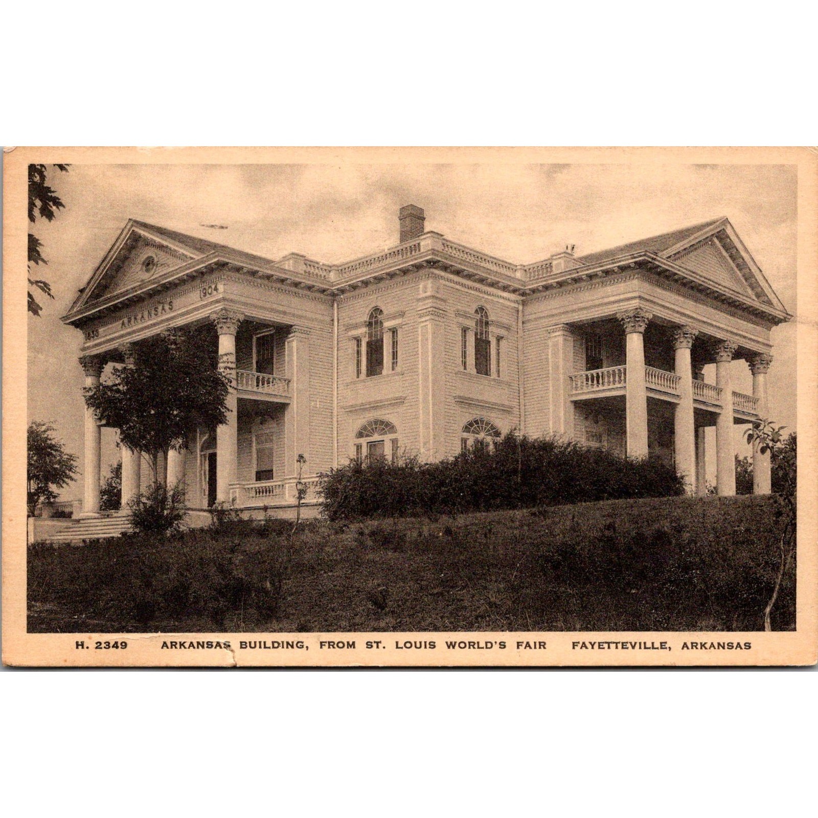 Arkansas Bldg St Louis World\'s Fair 1936 Fayetteville AR Vintage Postcard SPT22