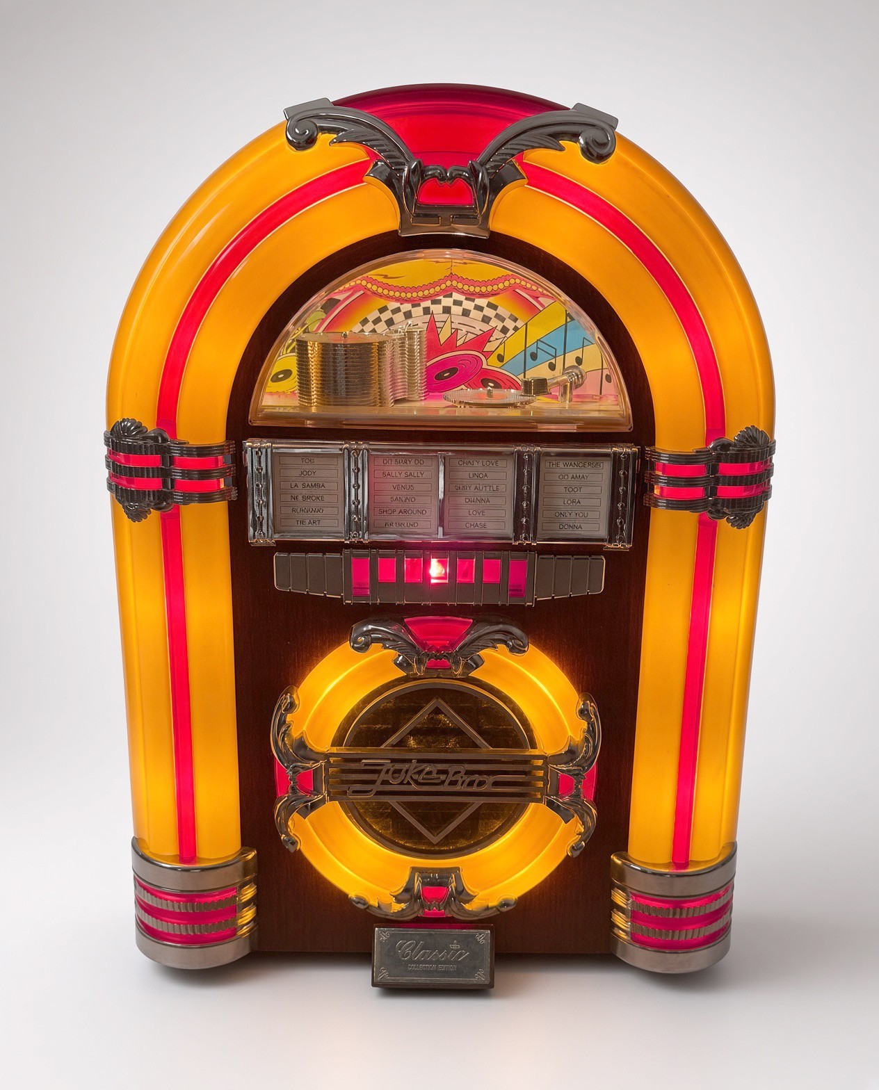 Classic Collectors Edition CR-11 Lighted Jukebox AM/FM Radio Cassette TESTED