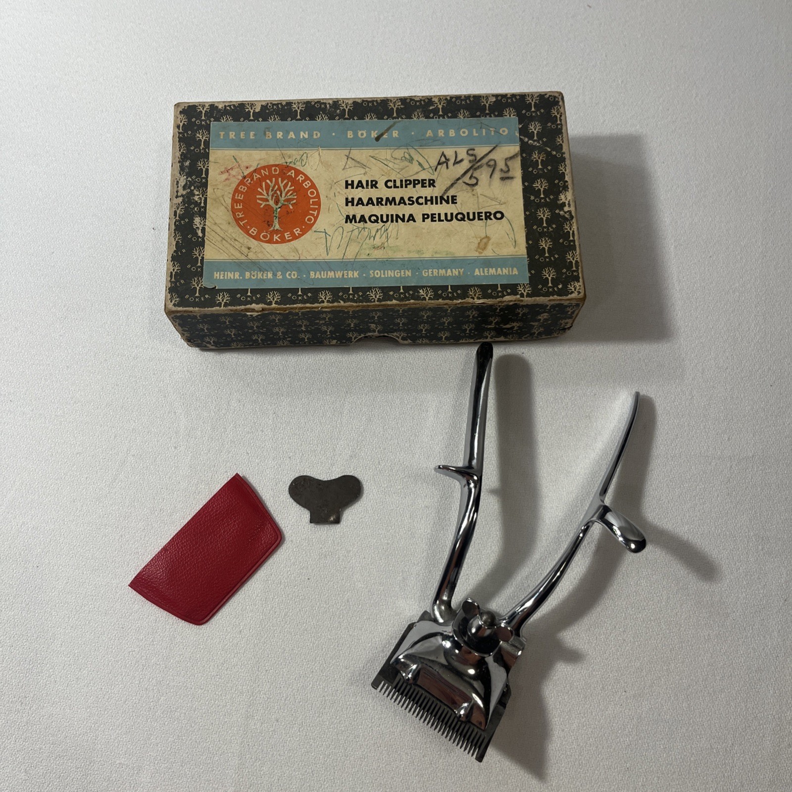 VTG Boker Arbolito Manual Hair Clipper Solingen Germany TREE BRAND logo Original