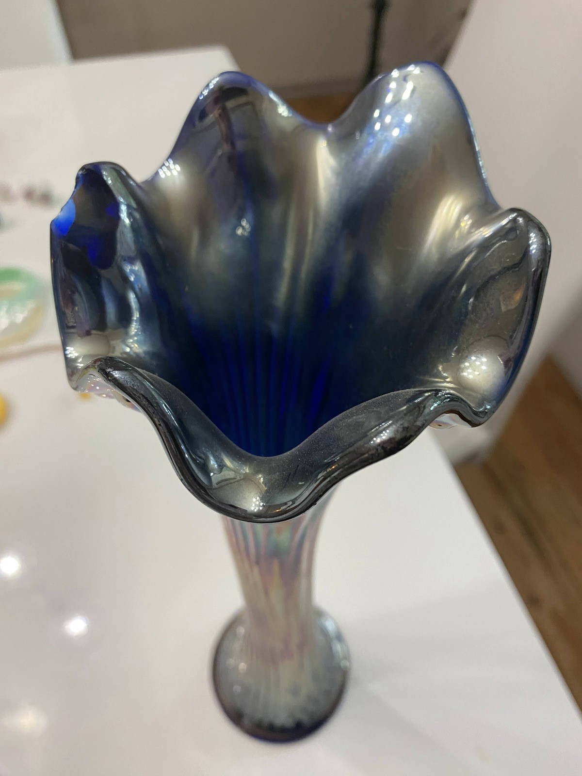 Fenton Diamond Rib Tall Vase Fenton Diamond Rib Tall Vase