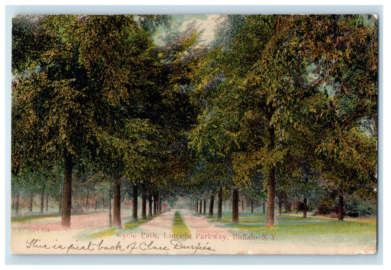 1907 Cycle Path Lincoln Parkway Buffalo New York NY Antique Posted Postcard