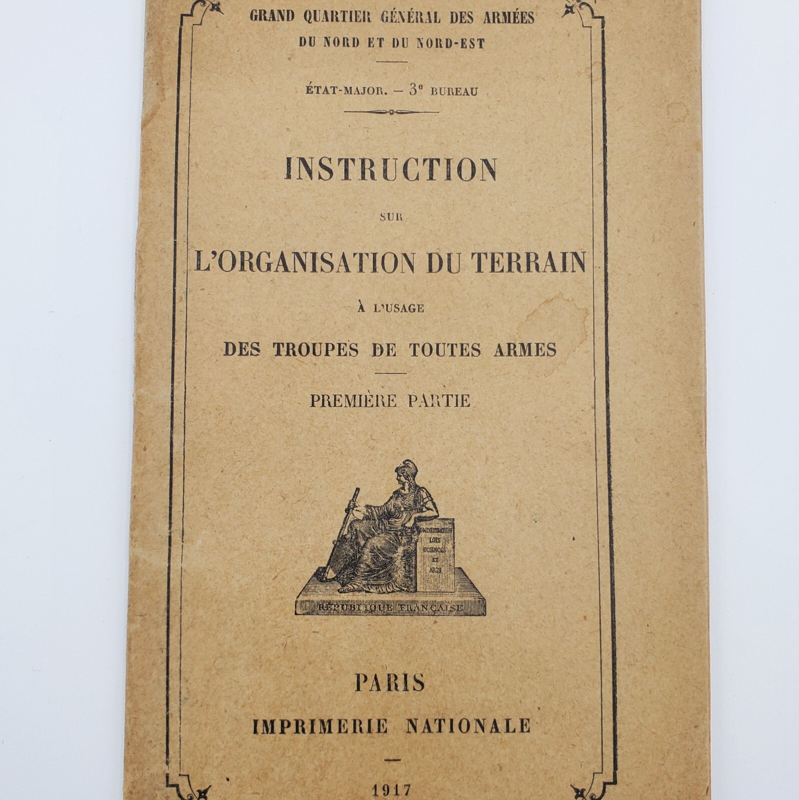 WW1 Original French warfare 1917 training manual book infantry Paris North East
