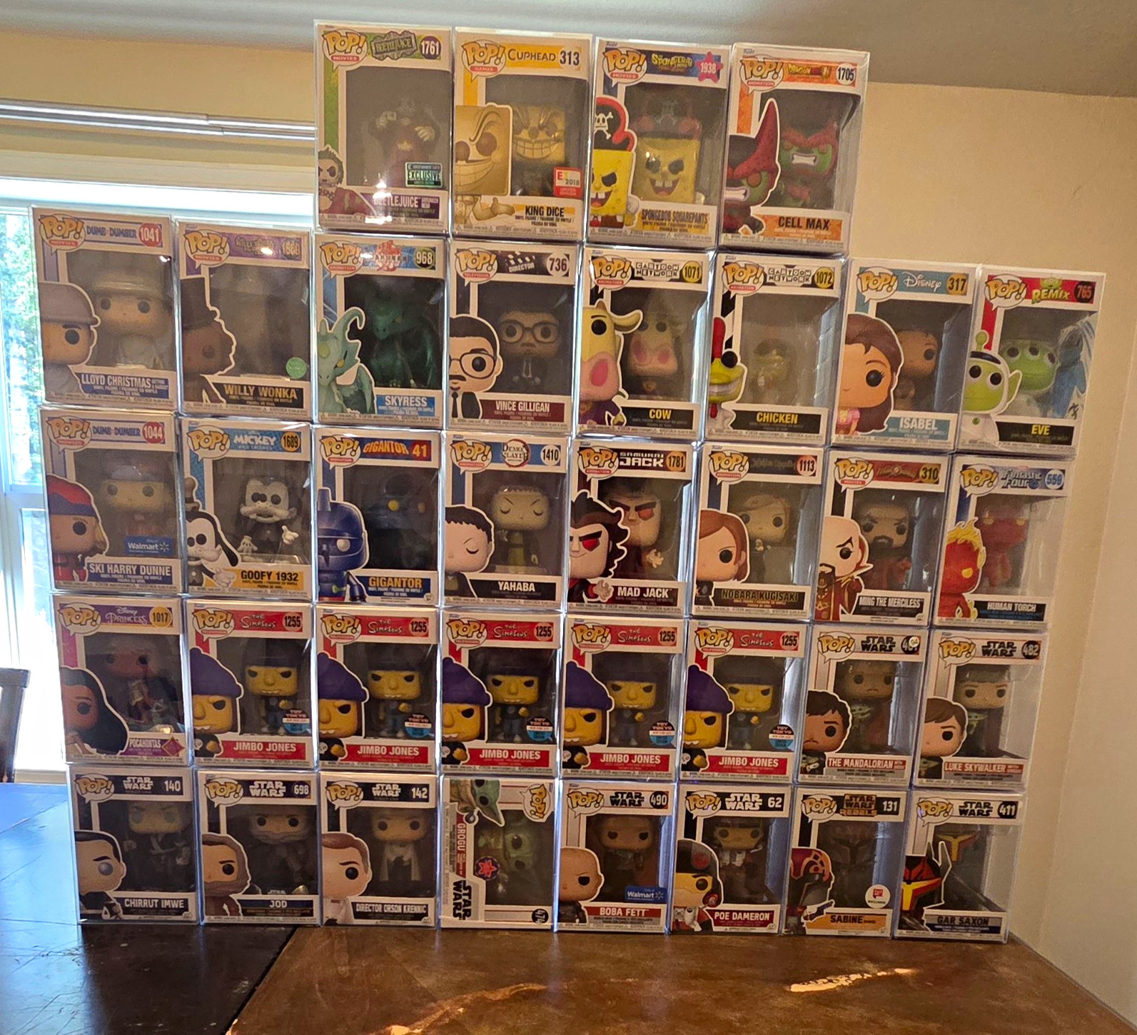 Huge Funko Pop Lot of 36 Mixed Collection W/ Protectors Star Wars Disney Marvel