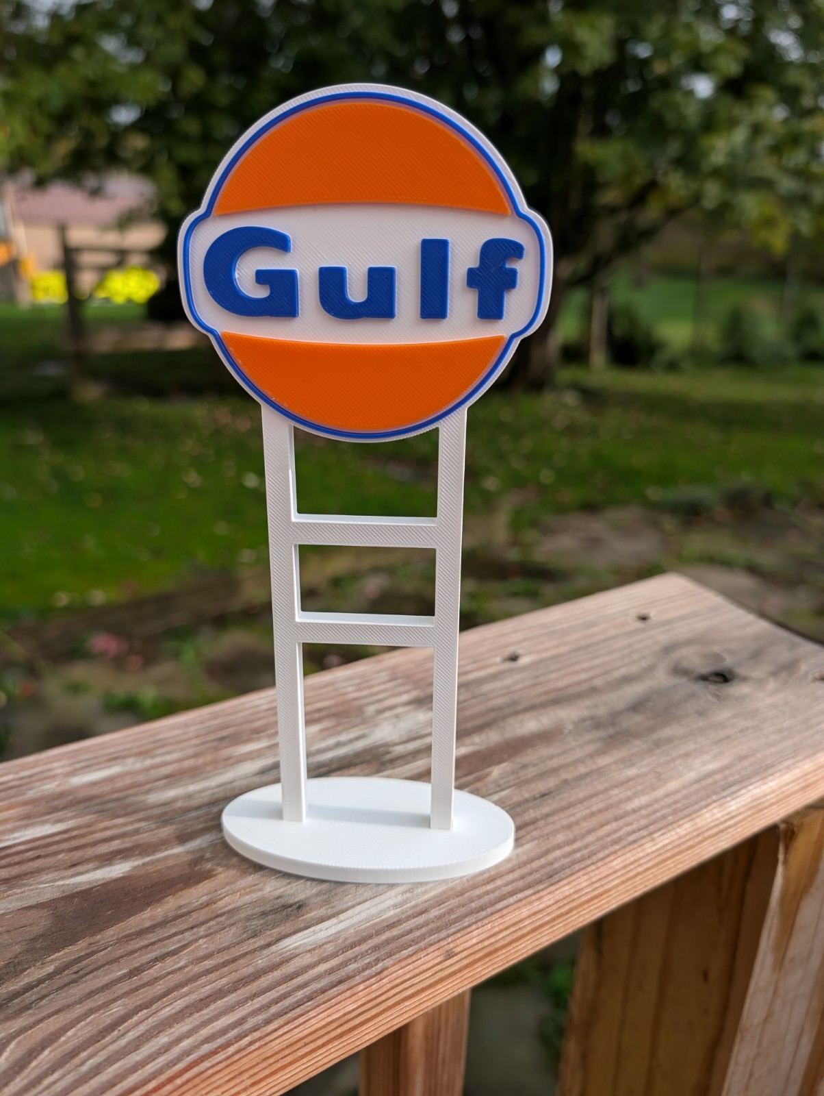 Gulf Gasoline Gas Station Sign Replica | 3D Printed Retro Roadside Decor