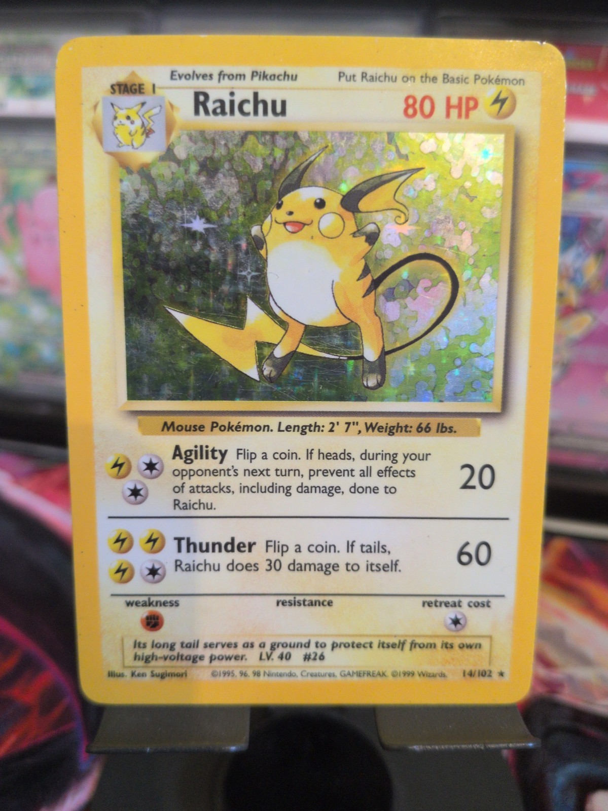 Pokemon TCG Raichu Holo Card Base Set 14/102 Pokemon TCG Raichu Holo Card Base Set 14/102