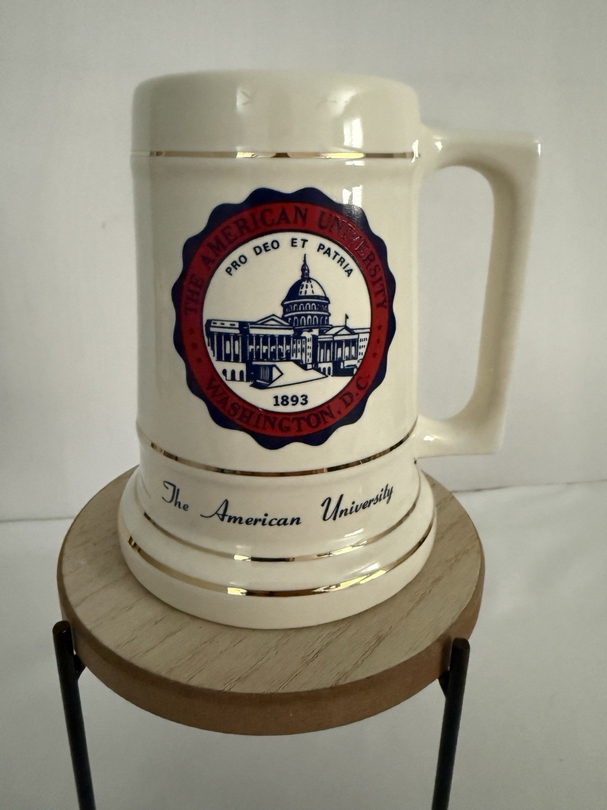 The American University Collectible Ceramic Beer Mug Washington DC Tankard Stien