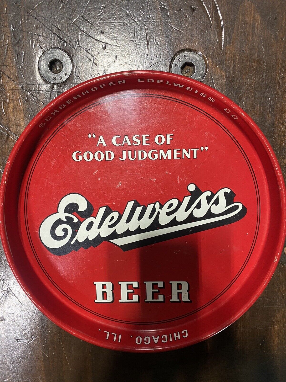 Red Edelweiss Beer Tray 1971 - 11 1/4\