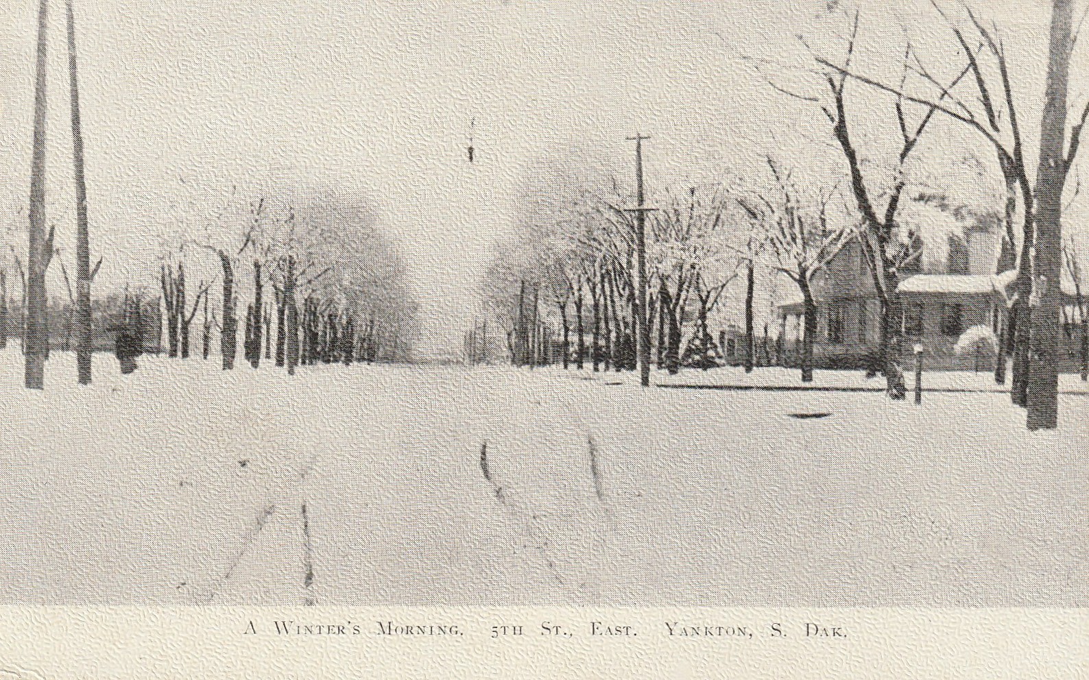 c1910 Yankton S. D. 5th St. East Residential Winter Snow. Vandehule & Sampson PC