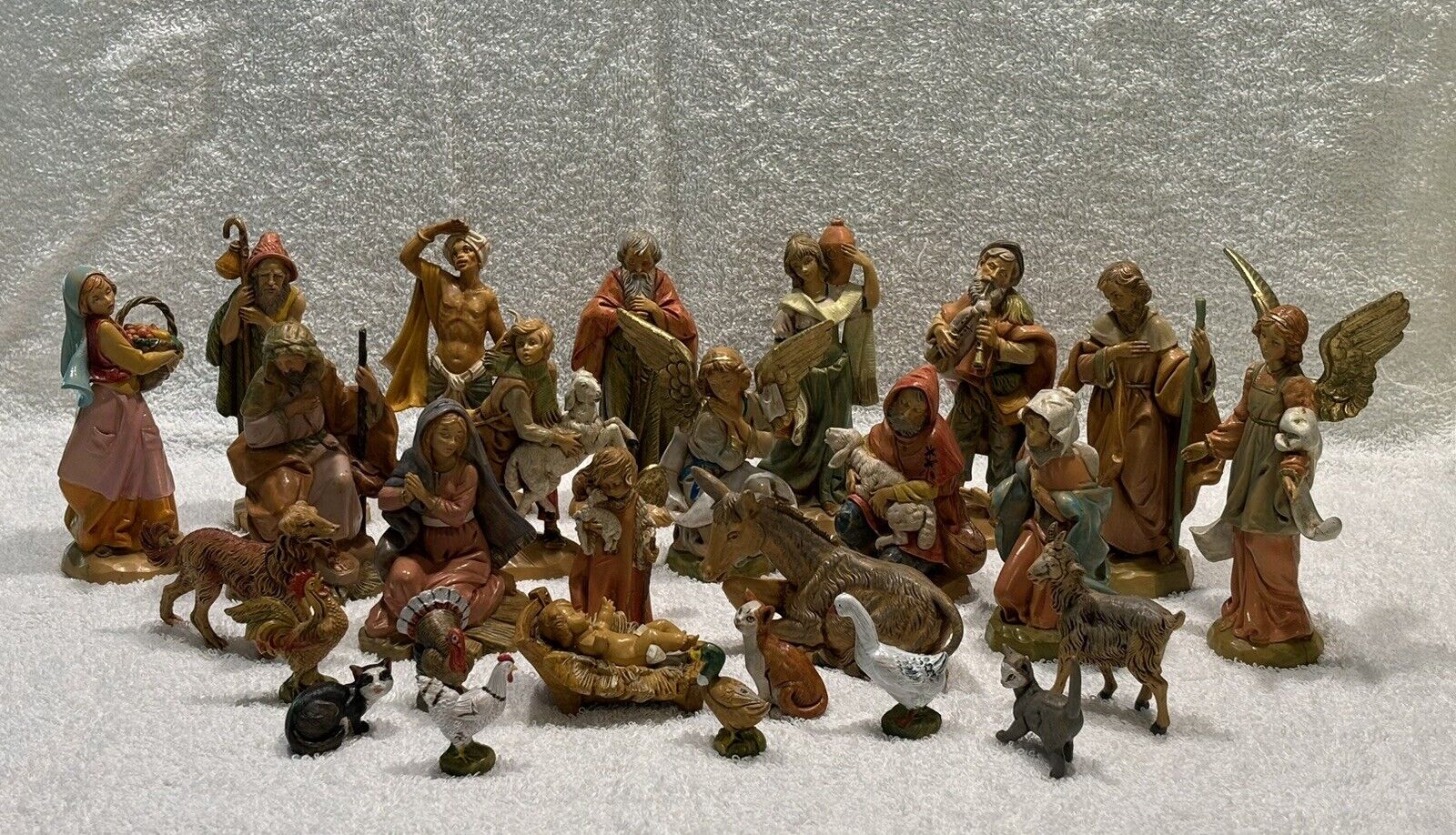 Vintage Fontanini Nativity Figures Depose Italy 27 Pieces 1983-1998