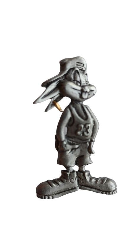 Vintage 1992Pewter Bugs Bunny with Gold Hoop Earring | Warner Brothers Space Jam