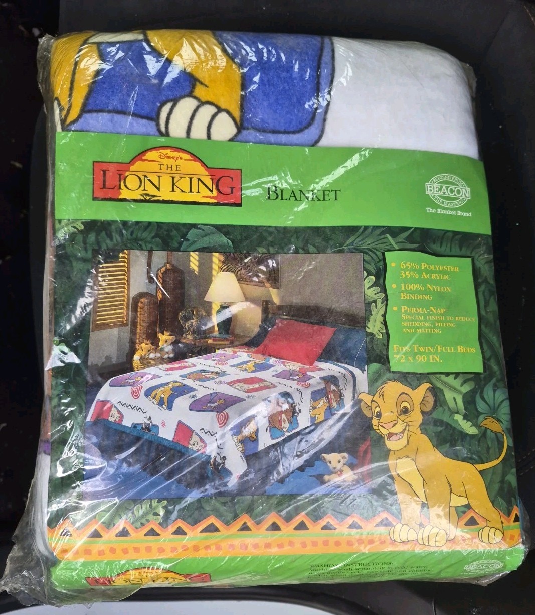 Vintage 90S Sealed Beacon Lion King Blanket Disney Twin 90 X 72 New Sealed