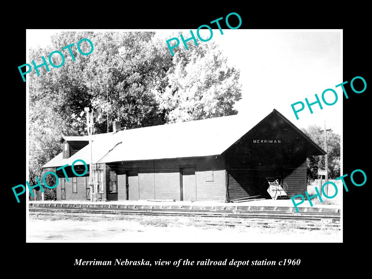 Merriman Nebraska The Railroad Depot Station c1960 Old Large Historic Photo