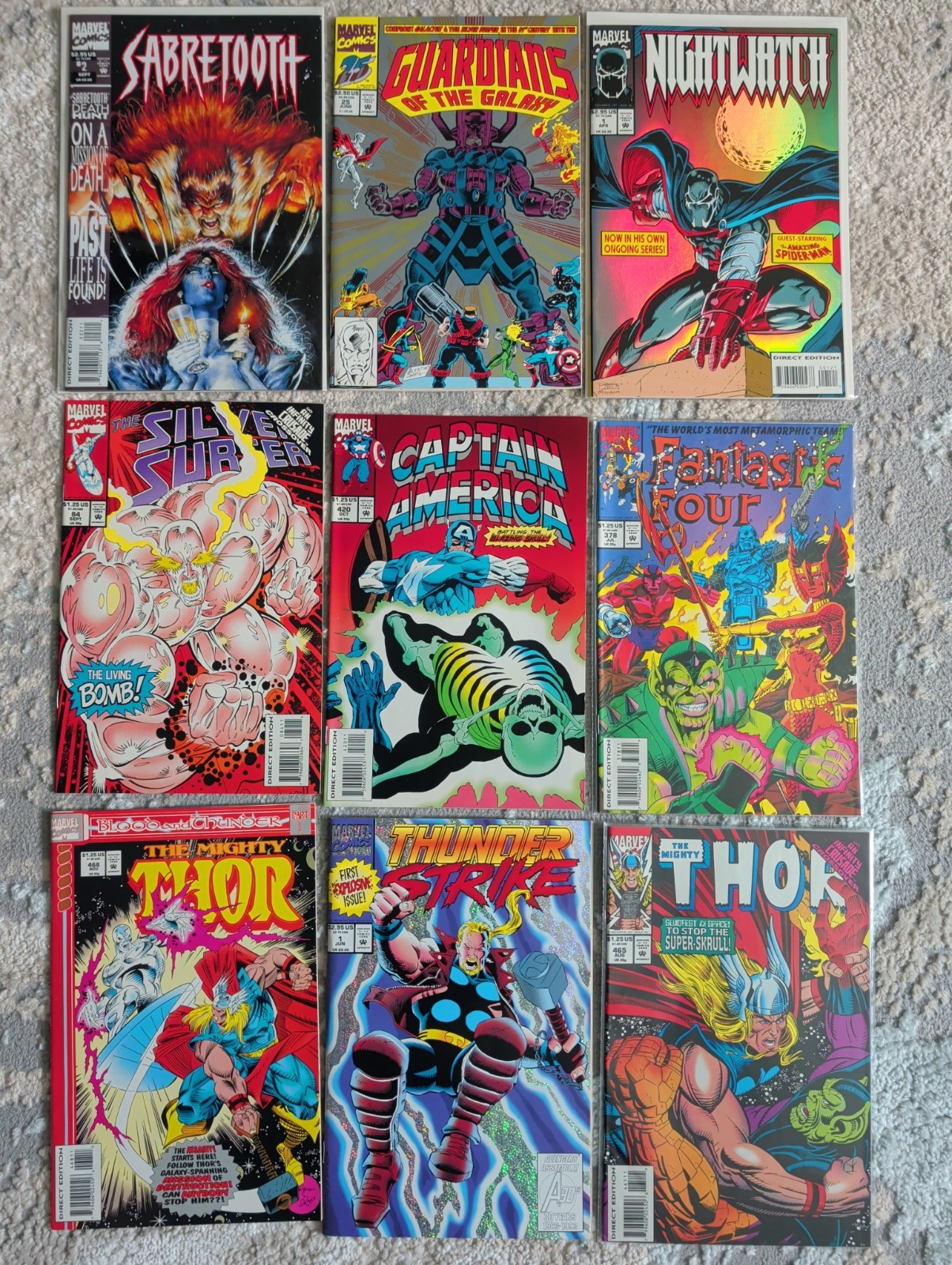 Thor #465 1993 Marvel Comics Direct Sabertooth Thunder Strike Silver Surfer