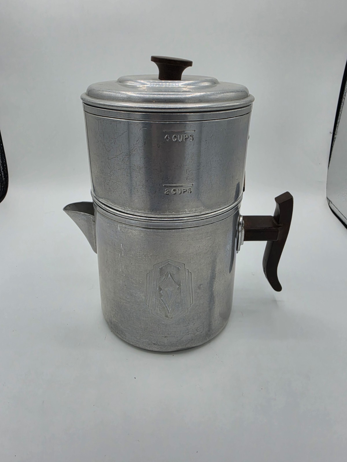 VTG Drip-O-Lator 2-4 Cup Aluminum Coffee Pot Heat Guard Handle Camping