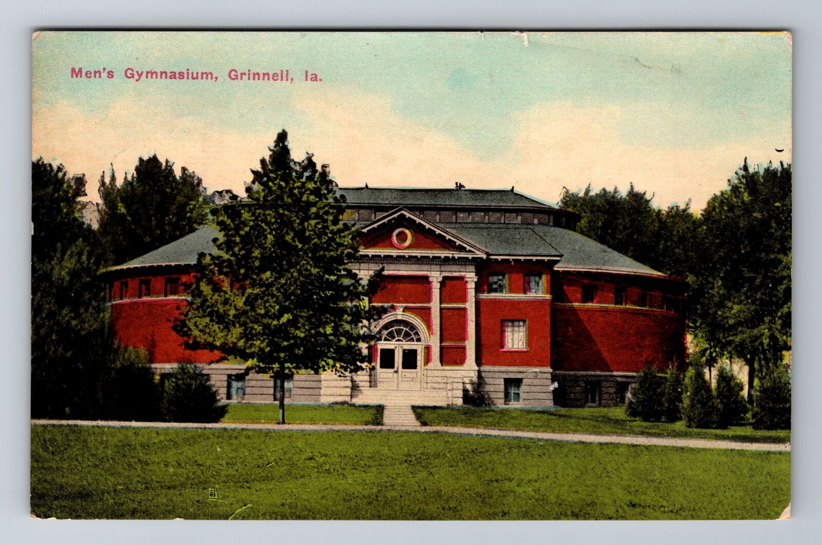 Grinnell IA-Iowa, Men's Gymnasium, Antique, Vintage Souvenir Postcard