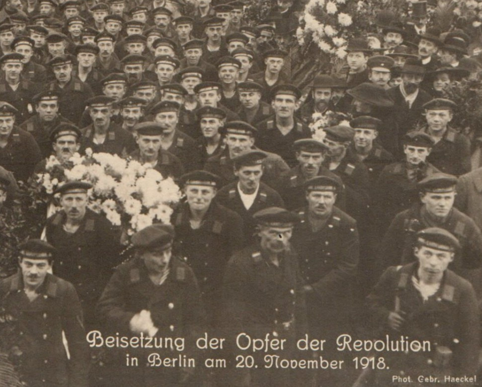 Post-WW1 German Revolution Freikorps Funeral Sailors RPPC Postcard Original