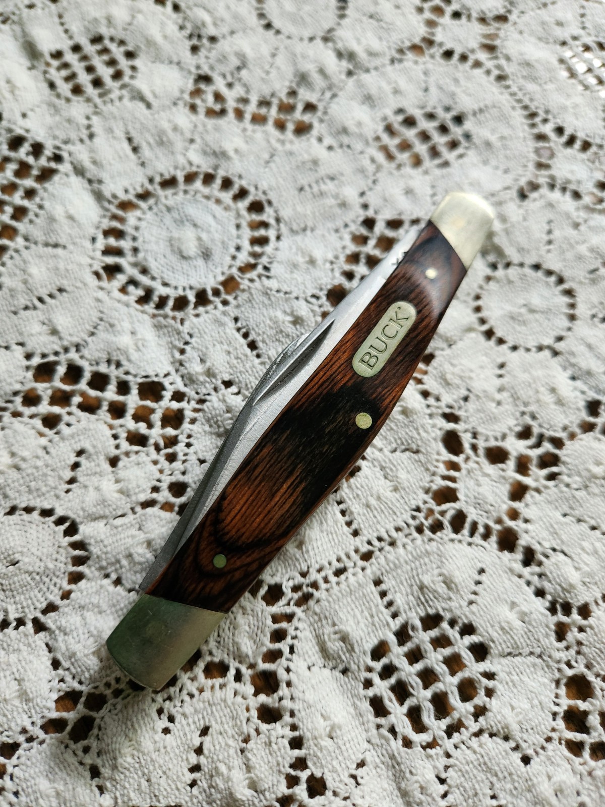Buck 371 Stockman Knife Folding 3 Blade Pocketknife Wood Handle brown