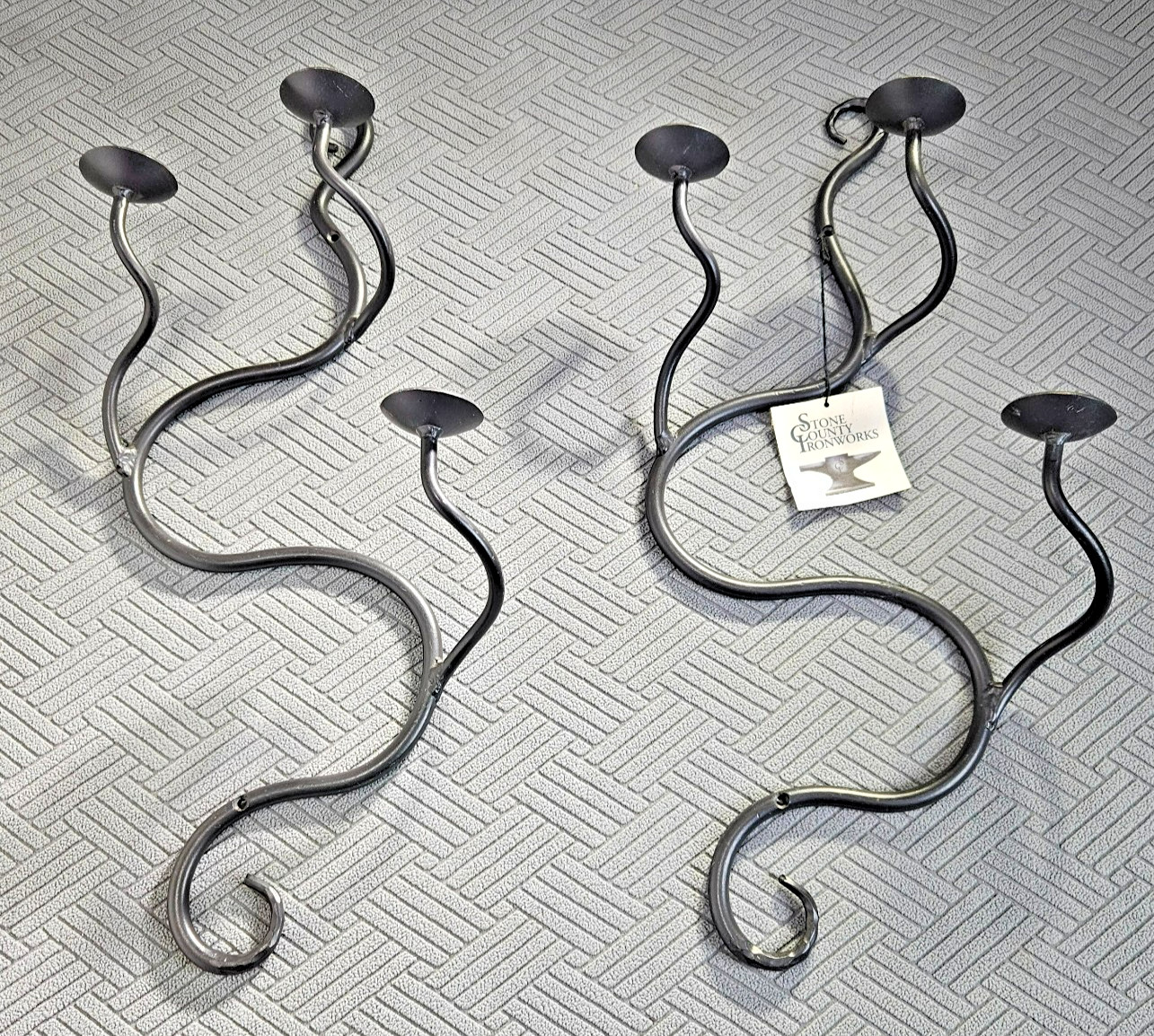 Stone County Ironworks Iron Wall Hanging Ornamental Candle Holder