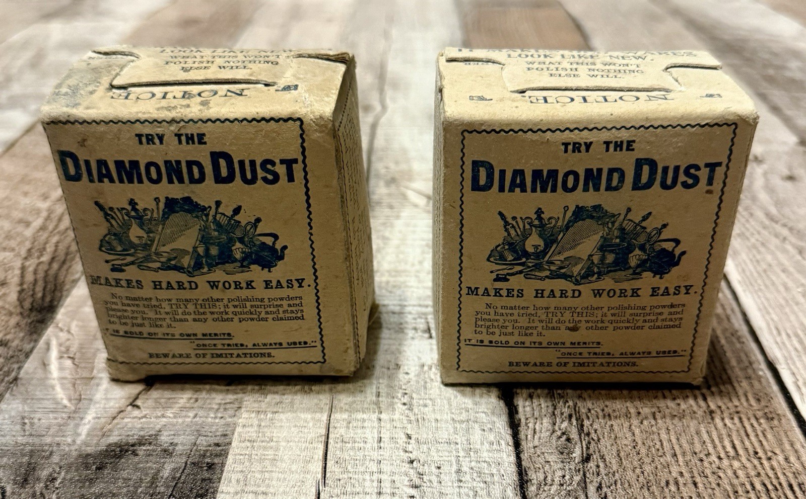 Antique Diamond Dust VERY RARE Lot Of 2 Unopened Full Boxes Diamond Dyes
