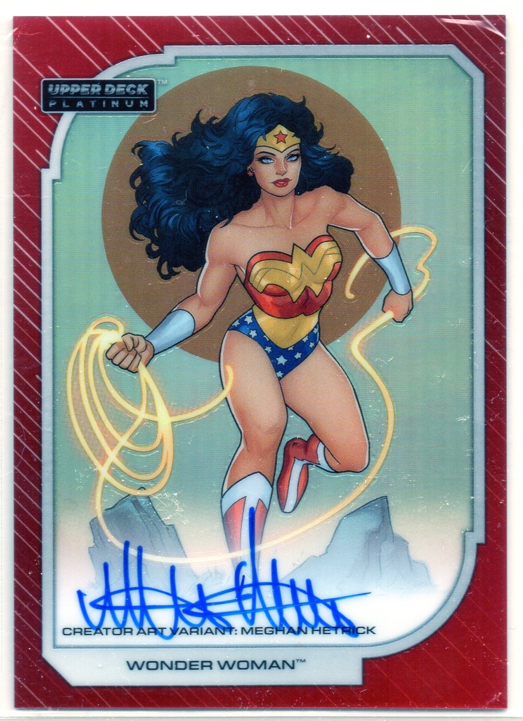 2026 Upper Deck DC Platinum WONDER WOMAN Red Art Variant MEGHAN HETRICK AUTO