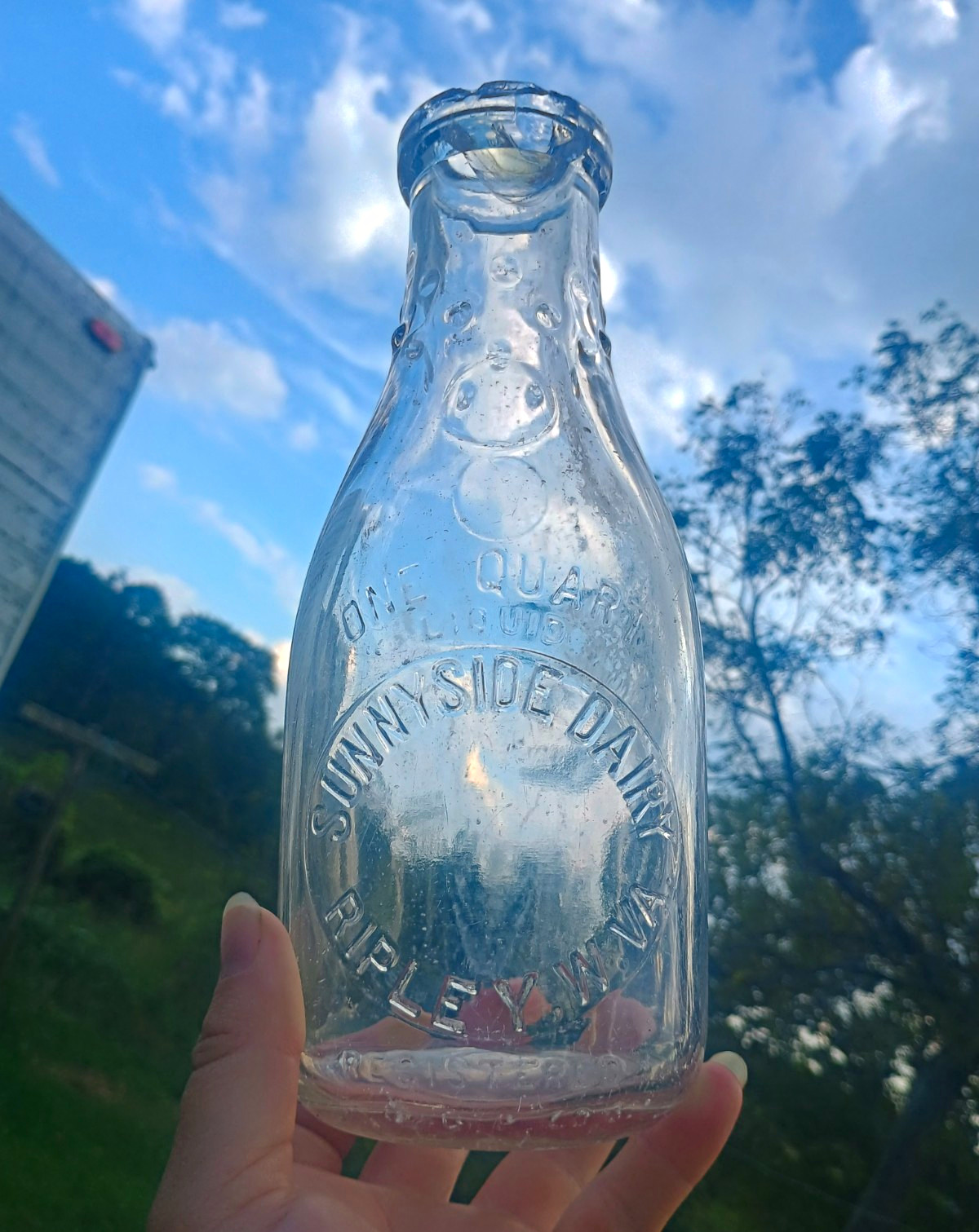 Vintage Sunnyside Dairy Ripley West Virginia WV Quart Milk Bottle Vintage Sunnyside Dairy Ripley West Virginia WV Quart Milk Bottle