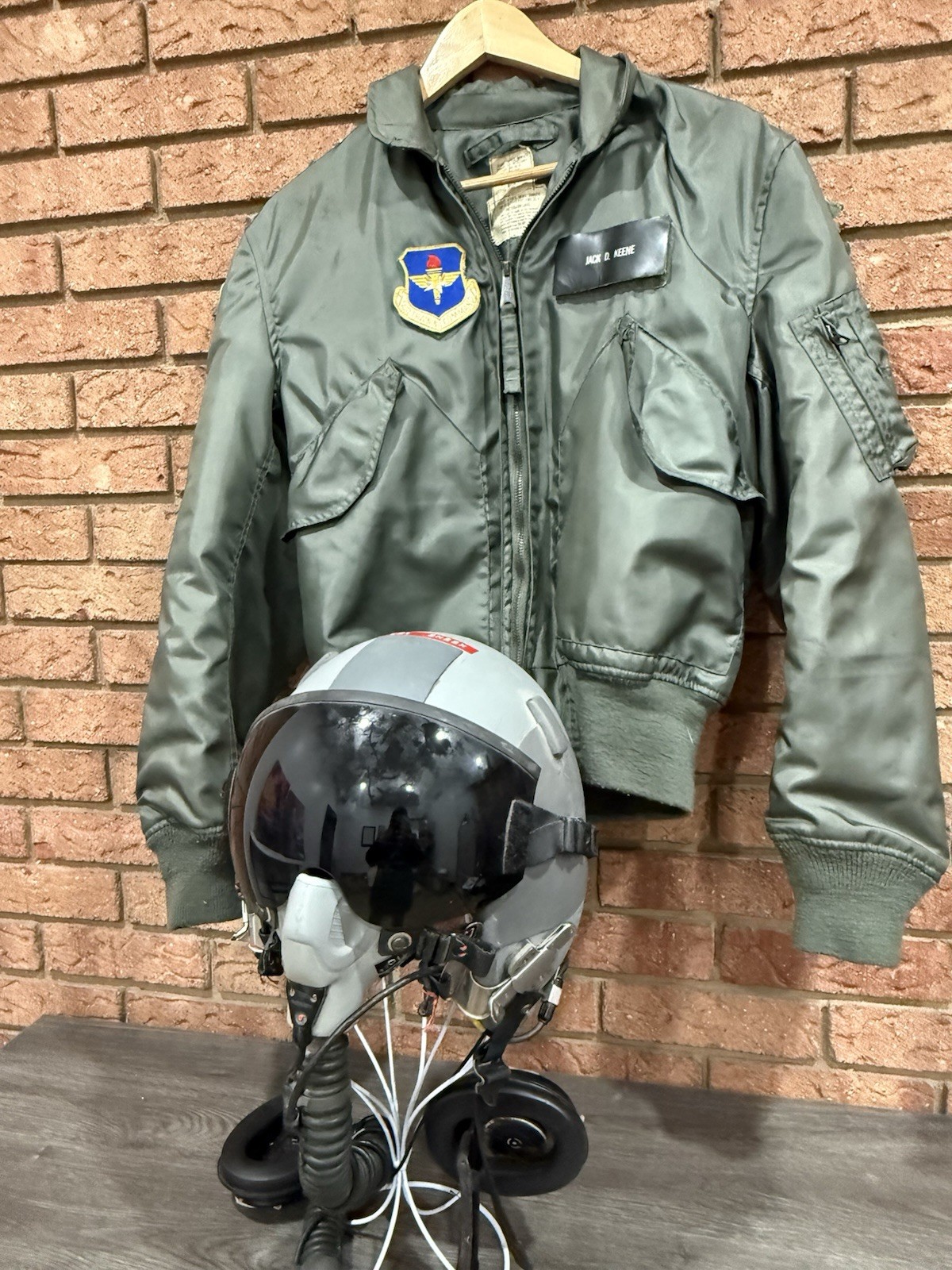 Vintage 1991 Gentex USAF Pilot Flight Helmet Oxygen Mask & Jacket KEENE Set