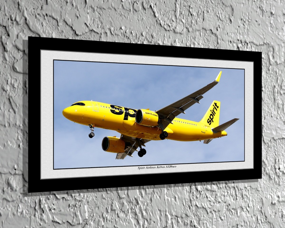 Panoramic 12x24 Spirit Airlines Airbus A320neo Unframed Photo AVAP6671B_21R
