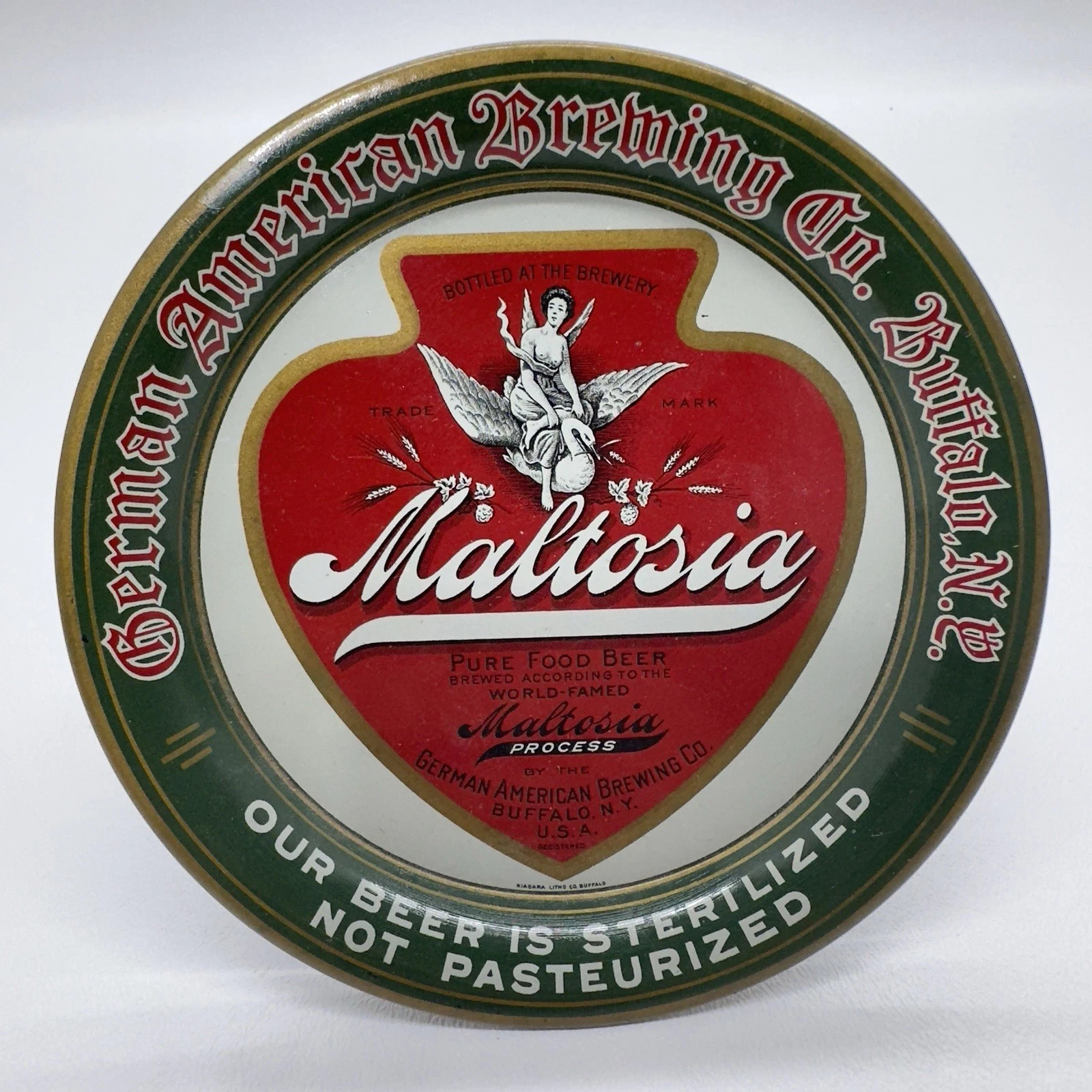 German American Brewing Co Maltosia Tin Tip Tray Buffalo NY Pre-Prohibition