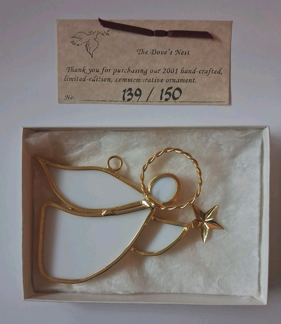 The Dove's Nest Stained Glass Angel Ornament 2001 Limited Edition 139/150... The Dove's Nest Stained Glass Angel Ornament 2001 Limited Edition 139/150...