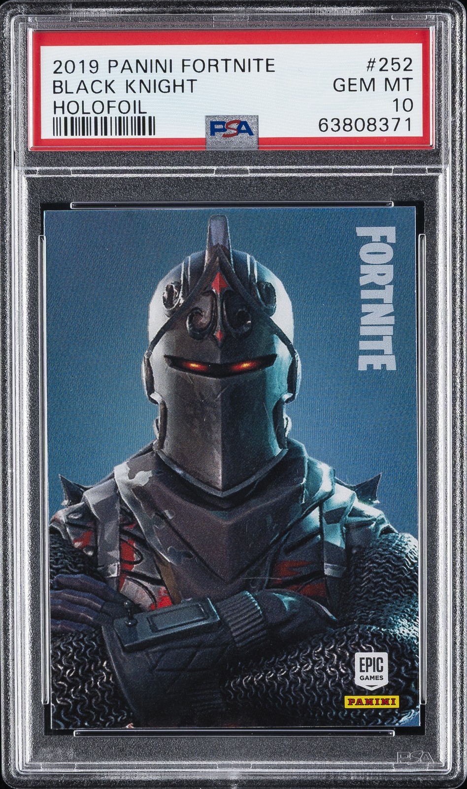 2019 PANINI FORTNITE HOLOFOIL USA BLACK KNIGHT #252 PSA 10