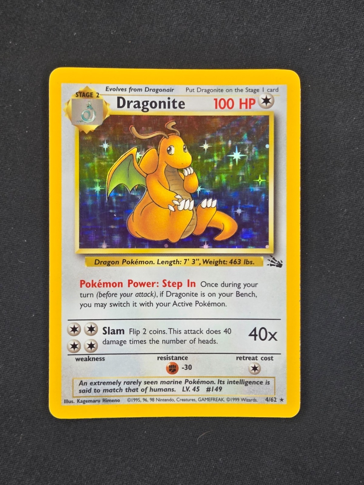 Dragonite Holo Fossil #4 Excellent