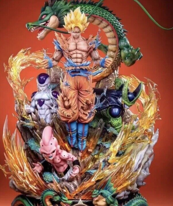 Anime Dragon Ball Z Super Saiyan Goku Majin Buu Frieza Cell 23cm Figure Statue