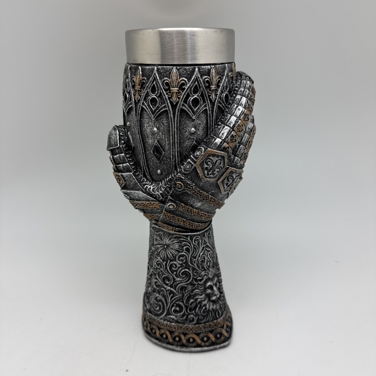 Pacific Giftware Lions Heart Silver Gauntlet Goblet Chalice Lionheart - 11742