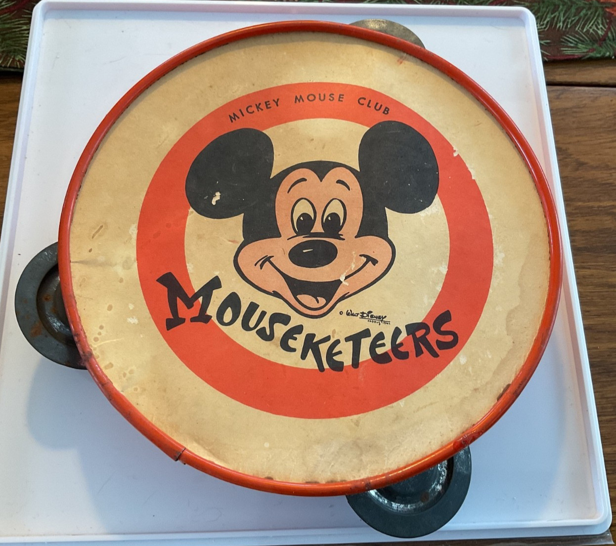 VINTAGE C. 1955 MICKEY MOUSE CLUB MOUSEKETEERS TAMBOURINE