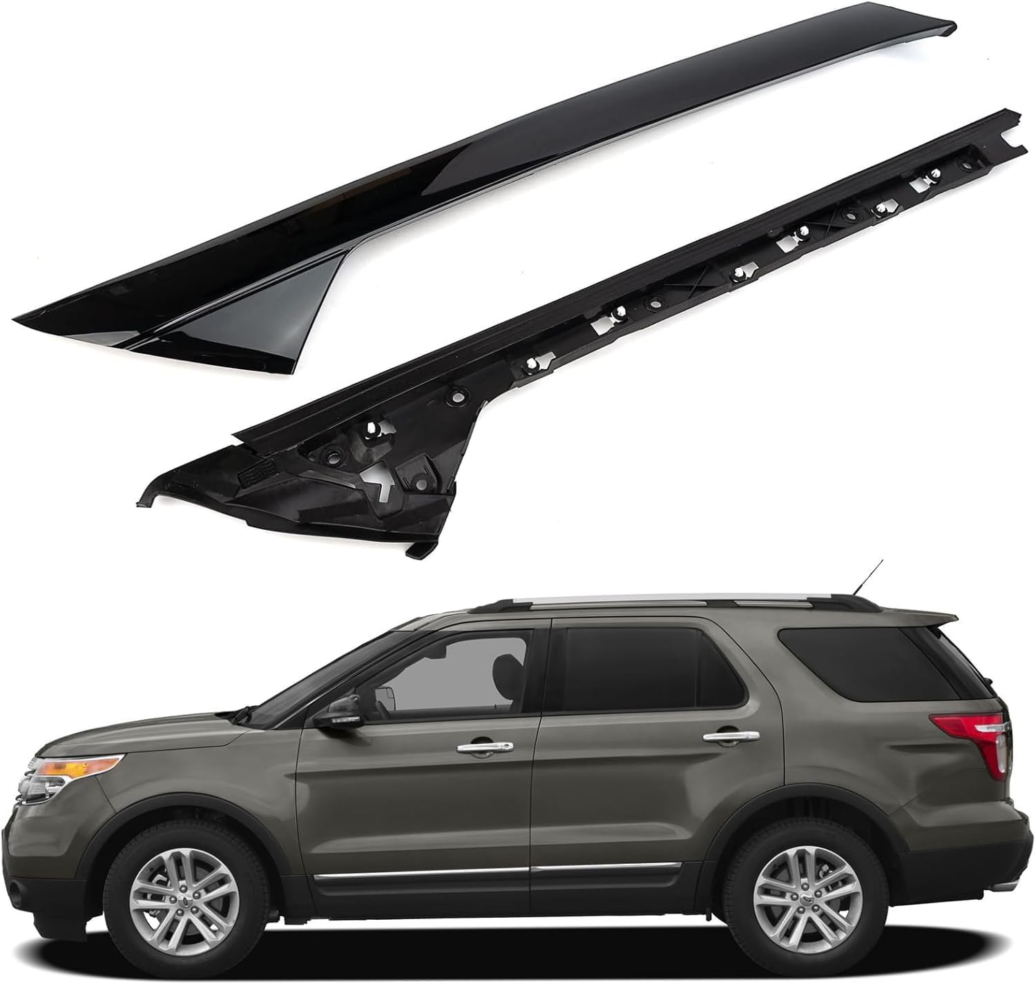 Left A-Pillar Trim Molding Windshield Set, Front Driver Left Side, Compatible wi