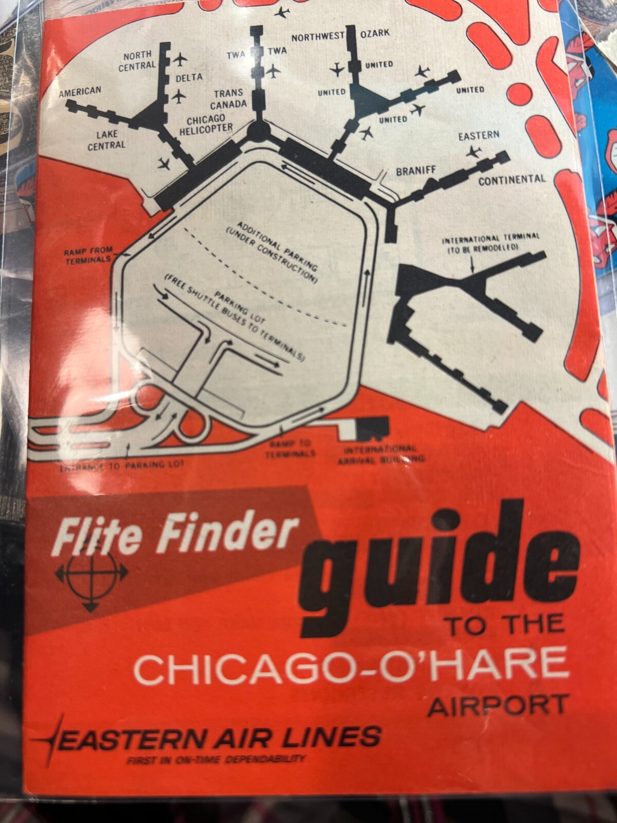 Vintage1960's Eastern Air lines Chicago O'Hare Flite Finder Guide