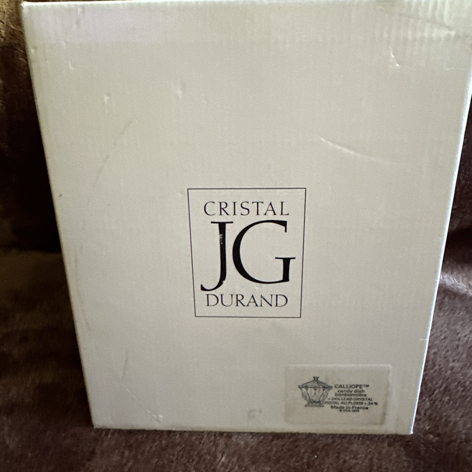 J.G. Durand Calliope 24% Lead Crystal Covered Pedestal Compote Candy Dish Bowl