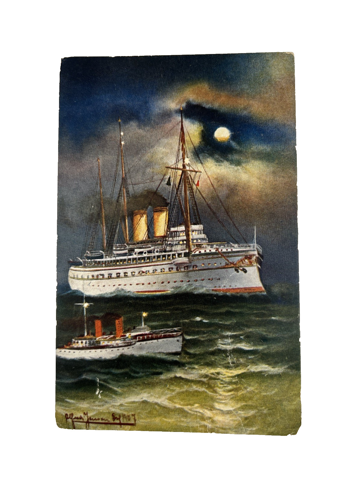 Vintage Postcard, Steamship SS Harvard, Printed In Germany Vintage Postcard, Steamship SS Harvard, Printed In Germany
