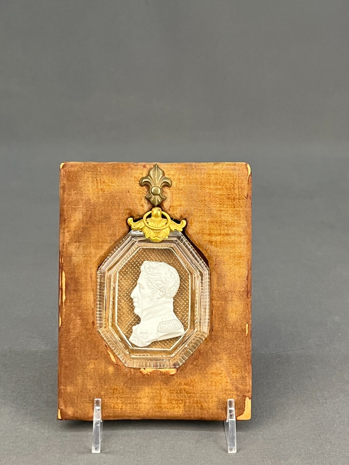 Antique French Charles X in Military Dress Sulphide Plaque c. 1850's Antique French Charles X in Military Dress Sulphide Plaque c. 1850's