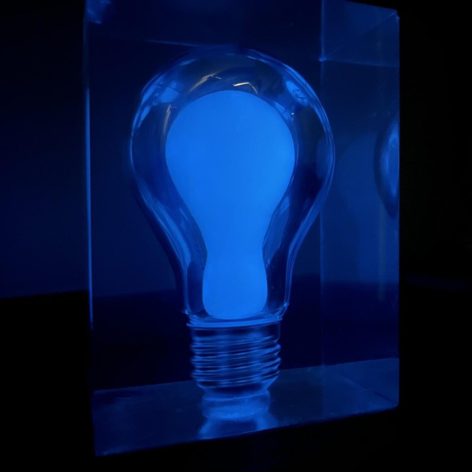 Vintage Pierre Giraudon Lucite Light Bulb Sculpture – RARE Blue Version