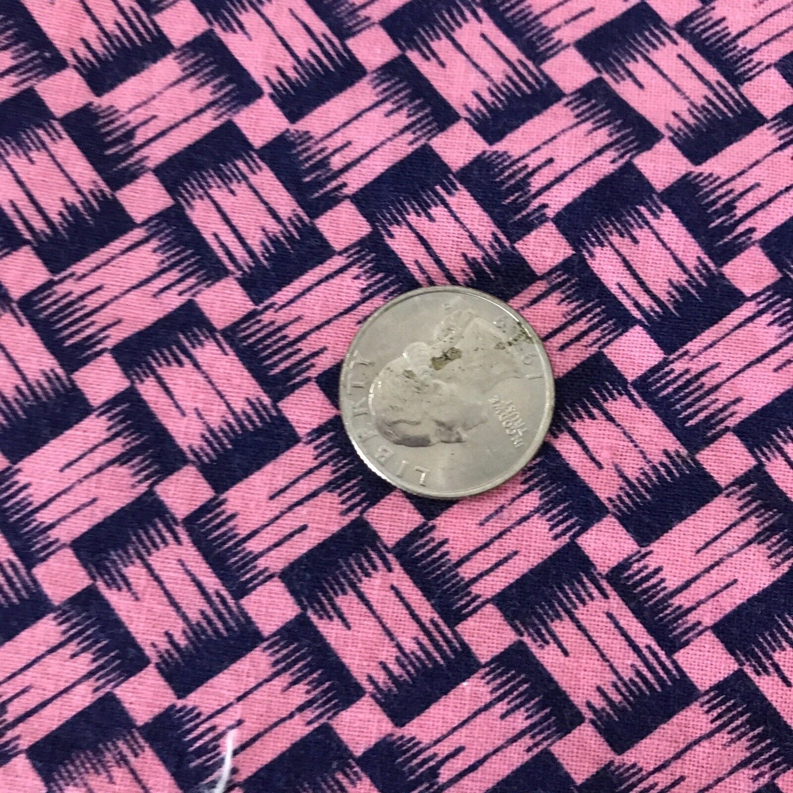 Vintage Feed Sack Fabric Pink Geometric Pattern Varies Marks 1930s 36 x 40