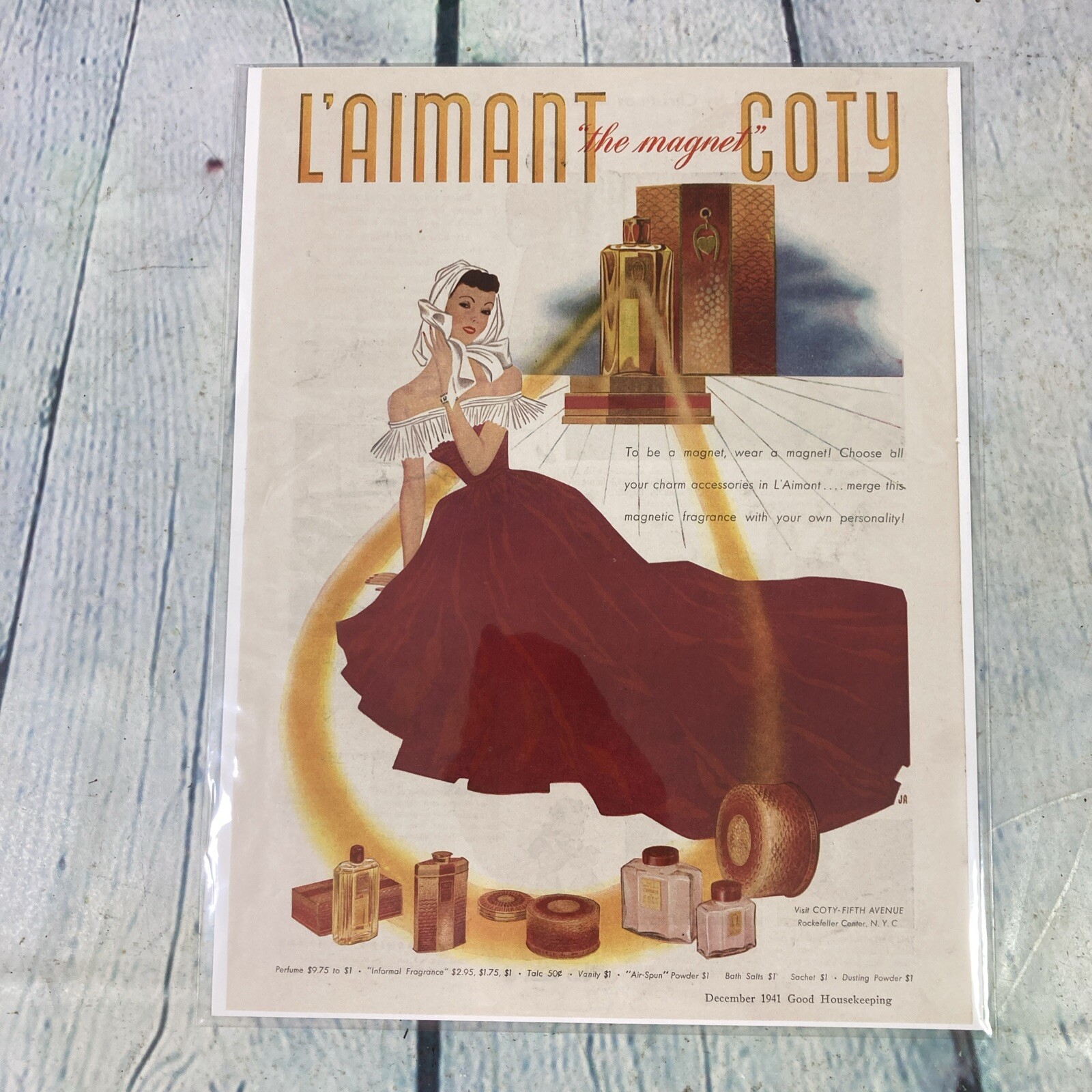1941 Coty L'Aimant Perfume WW2 Vtg Print Ad/Poster Pinup Promo Art Magazine Page 1941 Coty L'Aimant Perfume WW2 Vtg Print Ad/Poster Pinup Promo Art Magazine Page