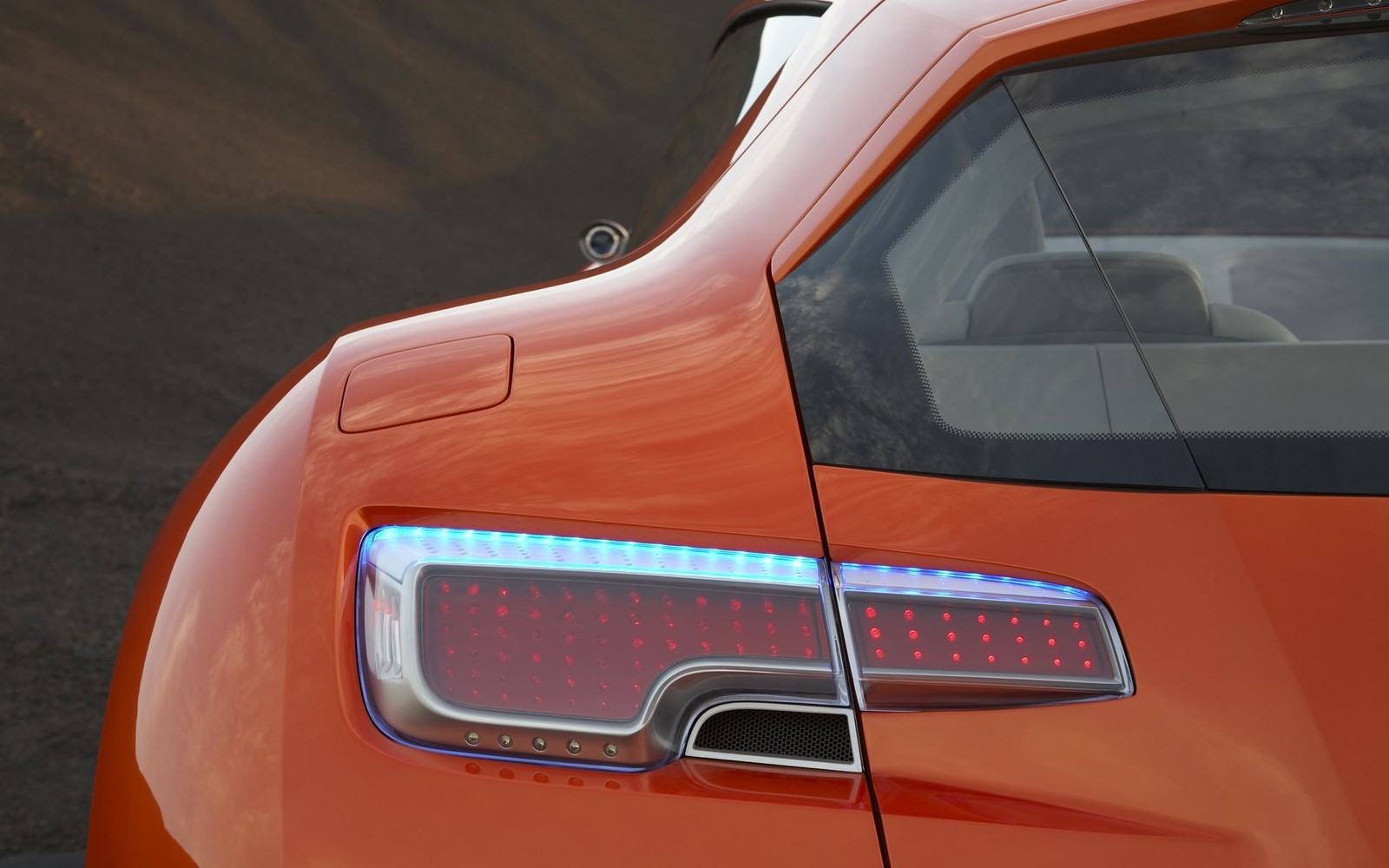 Cars close up orange back view vehicles concept american Art Print Poster 11x17