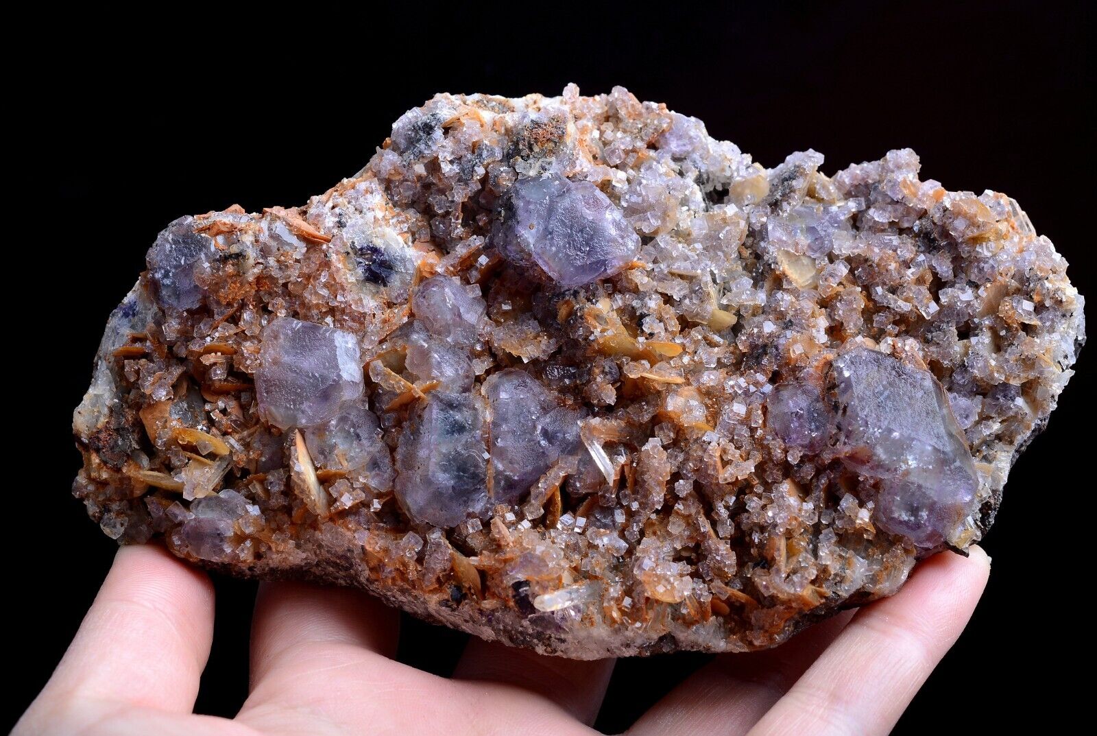 518g Natural Purple Fluorite & Calcite Dolomite Mineral Specimen/Inner Mongolia