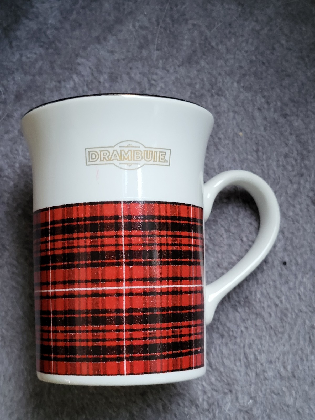 Drambuie Gold Rim Red Tartan pattern Coffee Mug Kilncraft England  \